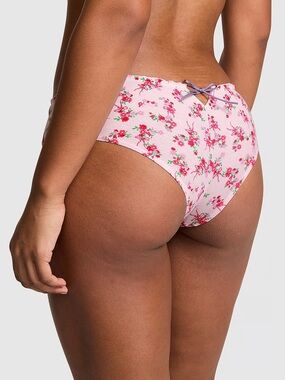 PINK Victoria’s Secret Cotton Cheeky Panty NEW Ruffle Pink Floral